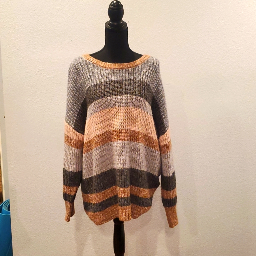 C & C Long striped, Cozy sweater